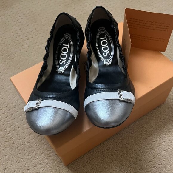 New in Box Tod's Ballet Flats Classic Made in Italy Sz 36 Chic Sophisticated - Picture 5 of 7
